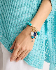 Chico's Turquoise Stone Toggle Charm Bracelet