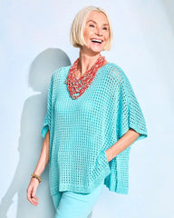 Chico's Discount - Lurex Open-Stitch Sweater Poncho