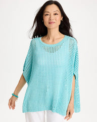 Chico's Discount - Lurex Open-Stitch Sweater Poncho
