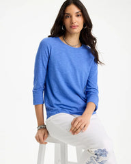 Chico's On Sale - Cotton Slub 3/4 Sleeve Button Tee