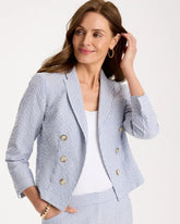 Chico's For Sale - Seersucker Striped Cropped Blazer