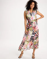 Chico's / Crinkle Chiffon Animal Print Dress
