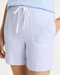 Chico's For Sale - Striped Crinkle Gauze Cotton Shorts