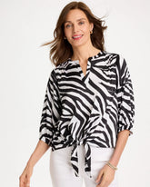Chico's Online - Satin Animal Print Tie-Front Top