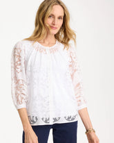Chico's Discount - Lace Burnout Blouse