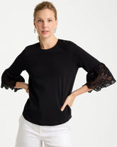Chico's For Sale - Cotton Lace Flutter Sleeve Tee