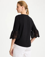 Chico's For Sale - Cotton Lace Flutter Sleeve Tee