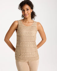 Chico's Outlet - Travelers™ Metallic Crochet Sweater Tank