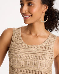 Chico's Outlet - Travelers™ Metallic Crochet Sweater Tank