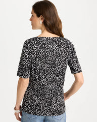 Chico's / Printed Pima Elbow Sleeve Tee