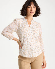 Chico's Sale - Animal Print Ruffled V-Neck Top