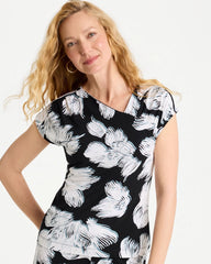 Chico's US - Travelers™ Knit Abstract Floral Asymmetrical Top