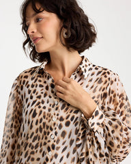 Chico's Sale - Georgette Animal Print Blouse
