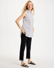 Chico's Online - Poplin Cotton Collared Striped Tunic