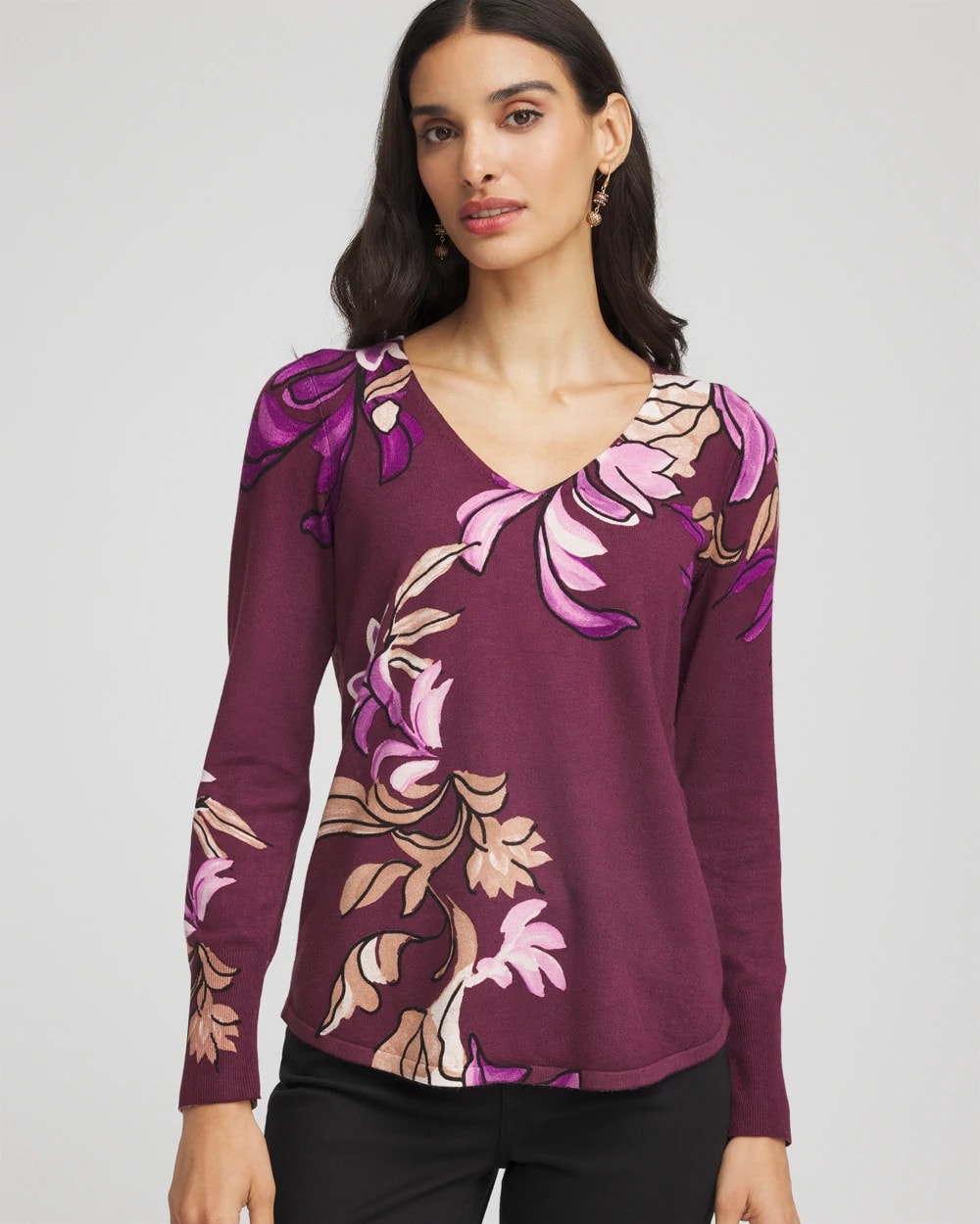 Chico's Outlet - Ella V-Neck Artisanal Pullover Sweater