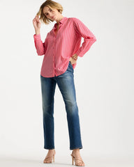Chico's Outlet - Cotton Voile Collared Striped Shirt