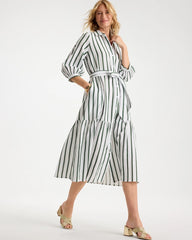 Chico's On Sale - Striped Cotton-Gauze Shirtdress
