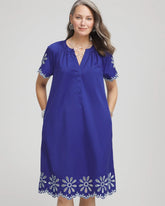Chico's Outlet - Embroidered Poplin Popover Dress
