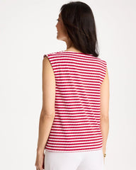 Chico's For Sale - Cotton Striped Button Tee