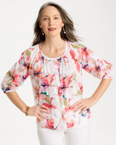 Chico's Outlet - Cotton Voile Croix Collage Blouse