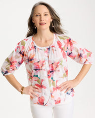 Chico's Outlet - Cotton Voile Croix Collage Blouse