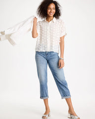 Chico's US - 3D Floral Chiffon Camp Shirt