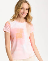 Chico's For Sale - Cotton Stretch Watercolor Cap Sleeve Tee