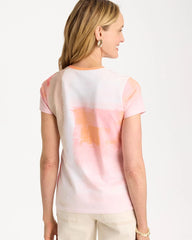 Chico's For Sale - Cotton Stretch Watercolor Cap Sleeve Tee