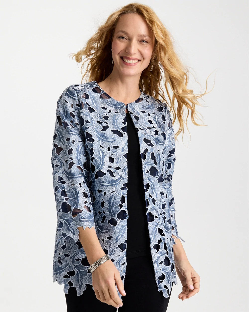 Chico's Sale - Travelers™ Collection Contrast Lined Lace Jacket