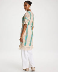 Chico's Outlet - Rainbow Crochet Pointelle Vest