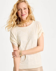Chico's / Floral Jacquard Dolman Pullover Sweater