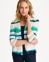 Chico's Discount - Grotto Striped Summer Romance Cardigan