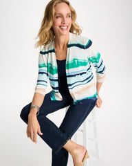 Chico's Discount - Grotto Striped Summer Romance Cardigan