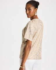 Chico's Sale - Cotton Foiled Shirred Tee