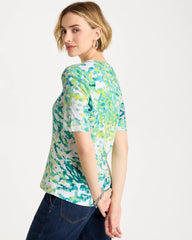 Chico's On Sale - Pima Printed Elbow Sleeve Tee