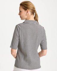 Chico's Discount - Gingham Textured Camp Tee