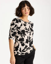 Chico's On Sale - Flora Linen Ruched Sleeve Tee