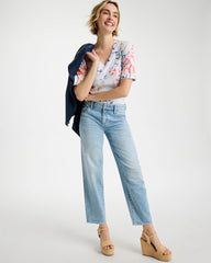 Chico's US - Pima Floral Elbow Sleeve Tee