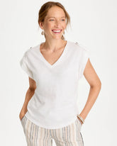 Chico's On Sale - Cotton Slub Epaulette Tee