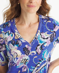 Chico's Discount - Paisley Cotton Slub V-Neck Tee