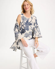 Chico's On Sale - Caviar Trim Floral Tank