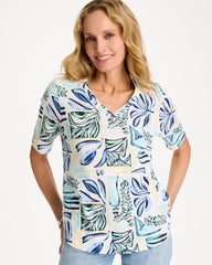 Chico's For Sale - Palm Cotton Slub V-Neck Tee