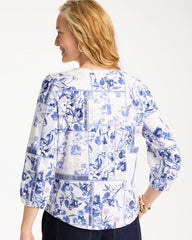 Chico's Online - Elle Puff Sleeve Cotton Slub Henley Tee