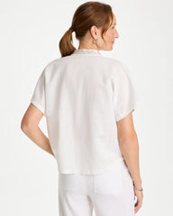 Chico's US - Linen Embellished Popover Top