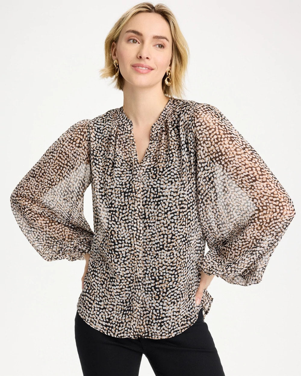 Chico's Online - Georgette Printed Squares Blouse
