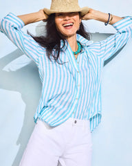 Chico's US - No Iron™ Linen Striped Shirt