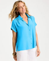 Chico's Outlet - Faux Silk Henley Top