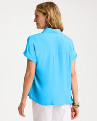 Chico's Outlet - Faux Silk Henley Top
