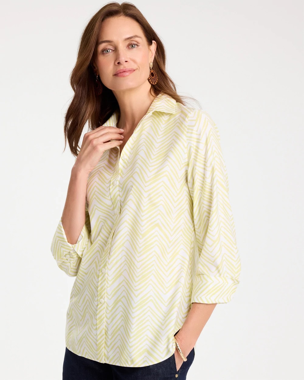 Chico's On Sale - Chevron No Iron Stretch Shirt