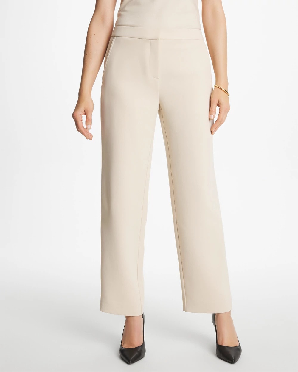 Chico's / Textured Straight Tapered Ankle Pants